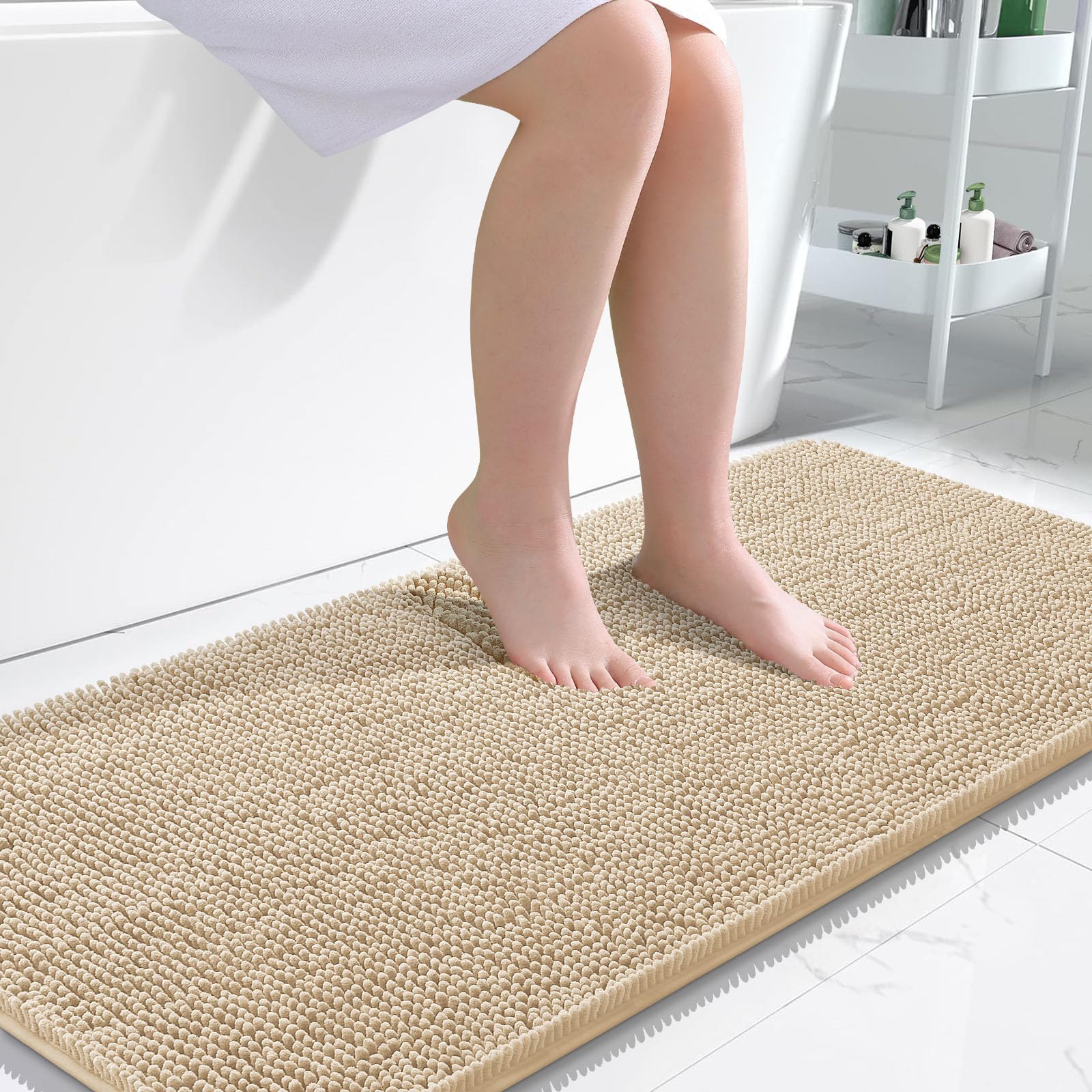 OLANLY Bathroom Rugs 30x20, Extra Soft Absorbent Chenille Bath Rugs