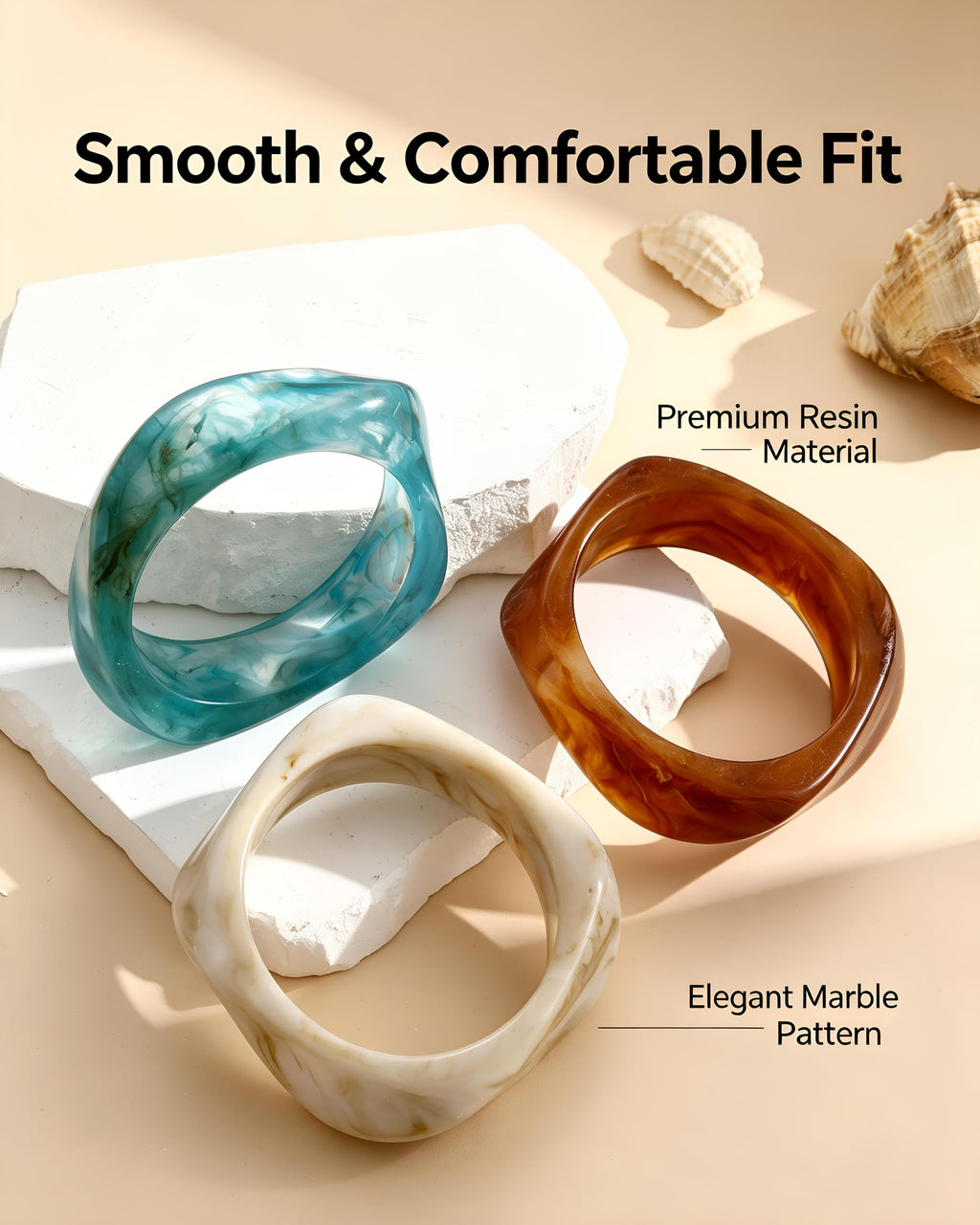 ÌF ME Acrylic Bangles Bracelets for Women, Irregular Acrylic Resin Chunky Bracelets Geometric Fashions Thick Statement bangle Set
