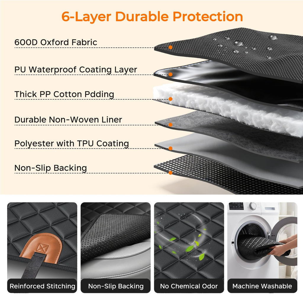 URPOWER Dog Car Seat Cover for Back Seat, Waterproof Hammock for Car & SUV