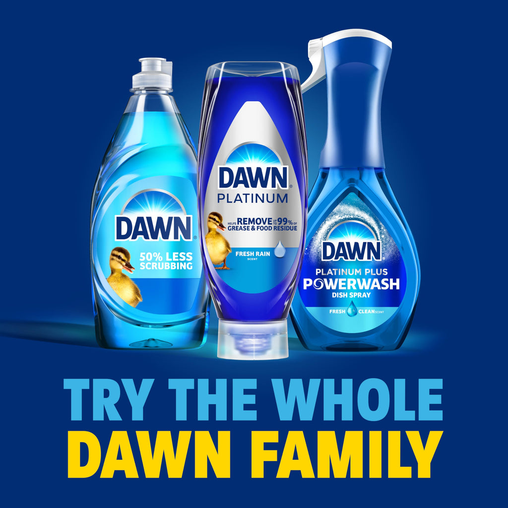 Dawn Ultra Dish Soap Refill Jug Large Size Original Blue Liquid Dishwashing Detergent, Powerful Dish Soap for Grease, 51.5oz (Pack of 2)