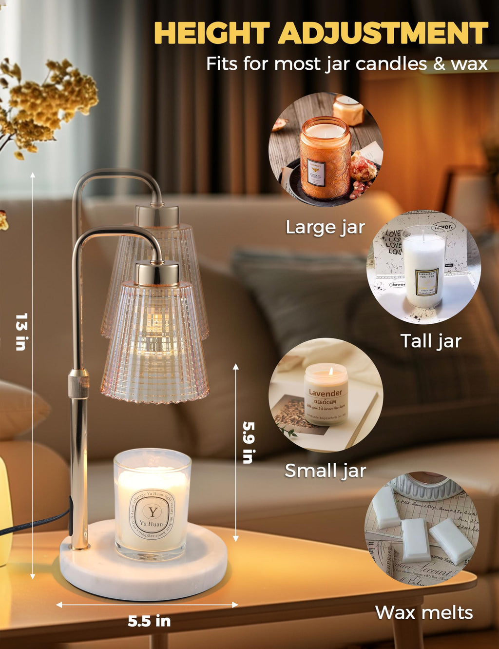GODONLIF Candle Warmer Lamp with Timer, Birthday Gifts for Women Home Decor