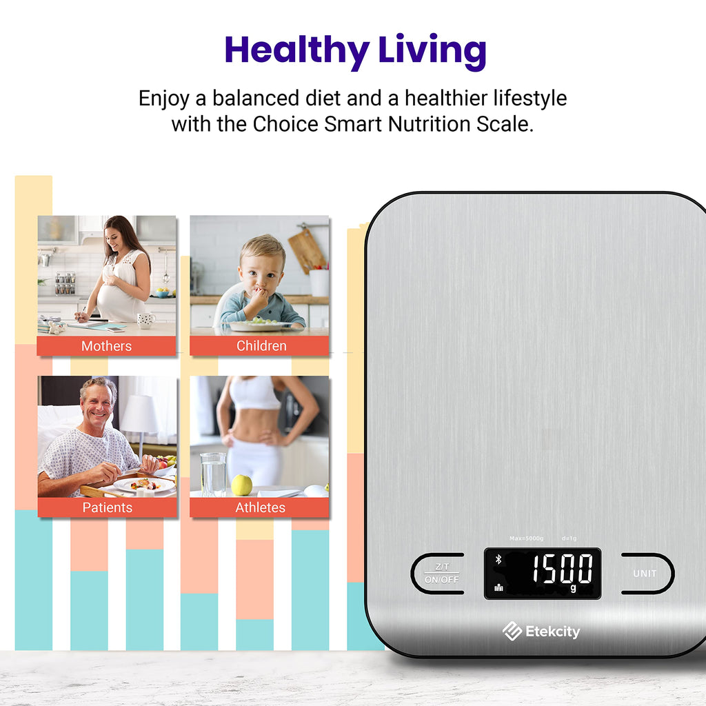 Etekcity Food Kitchen Scale, Digital Grams and Ounces, 11lb