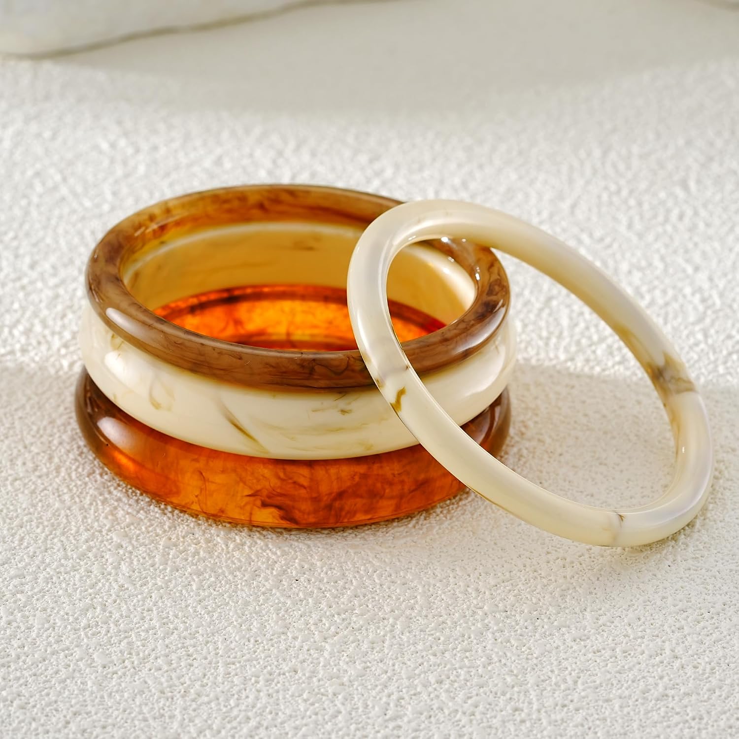 ÌF ME Acrylic Bangles Bracelets for Women, Irregular Acrylic Resin Chunky Bracelets Geometric Fashions Thick Statement bangle Set