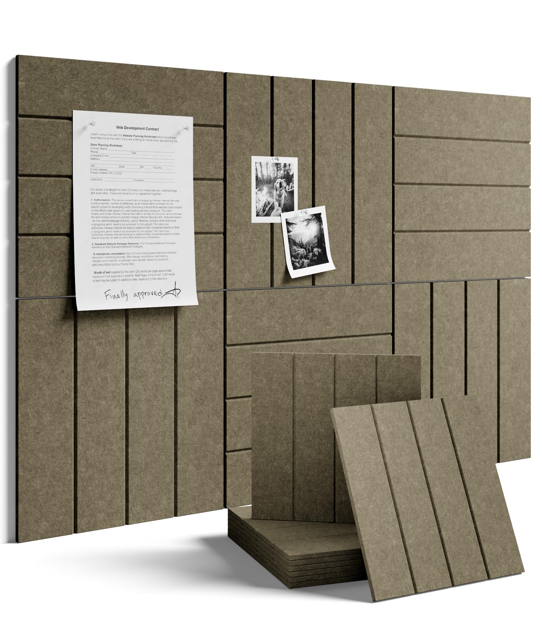 Fluxynara 48" x 36" Large Felt Bulletin Board, Oatmeal