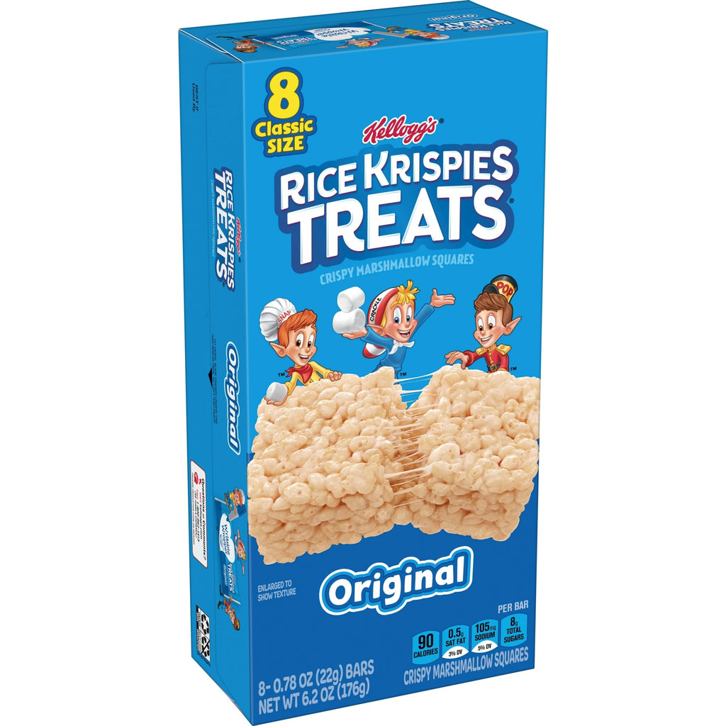 Rice Krispies Treats Crispy Marshmallow Squares, Kids Snacks, Cereal Bars, Original, 31.2oz Box (40 Bars)