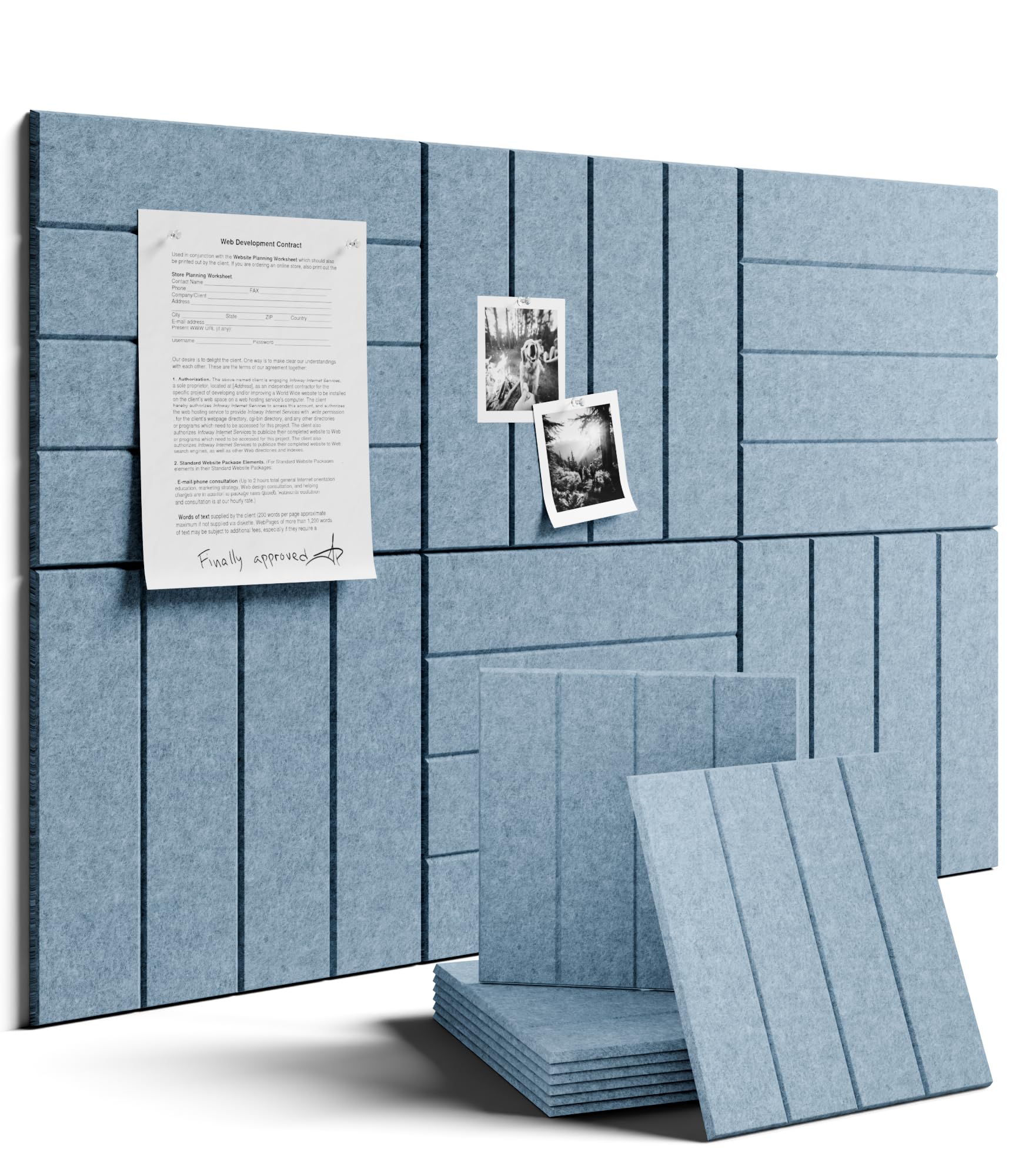 Fluxynara 48" x 36" Large Felt Bulletin Board, Oatmeal