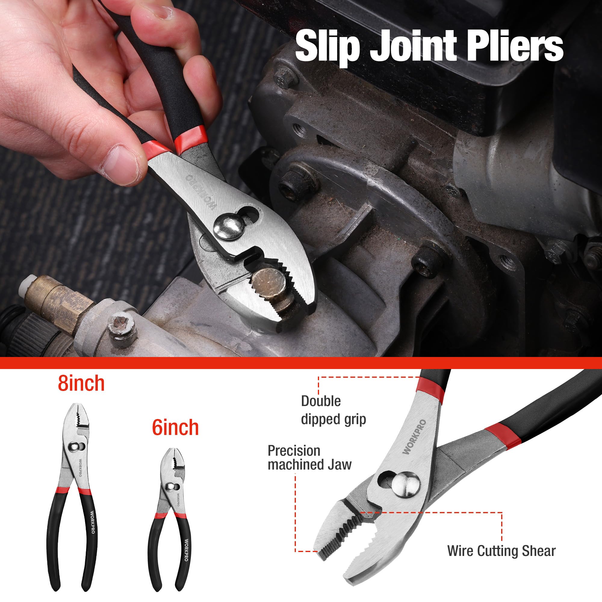 WORKPRO 7-Piece Pliers Set, Pliers Tool Set with Comfort Grip, Blue