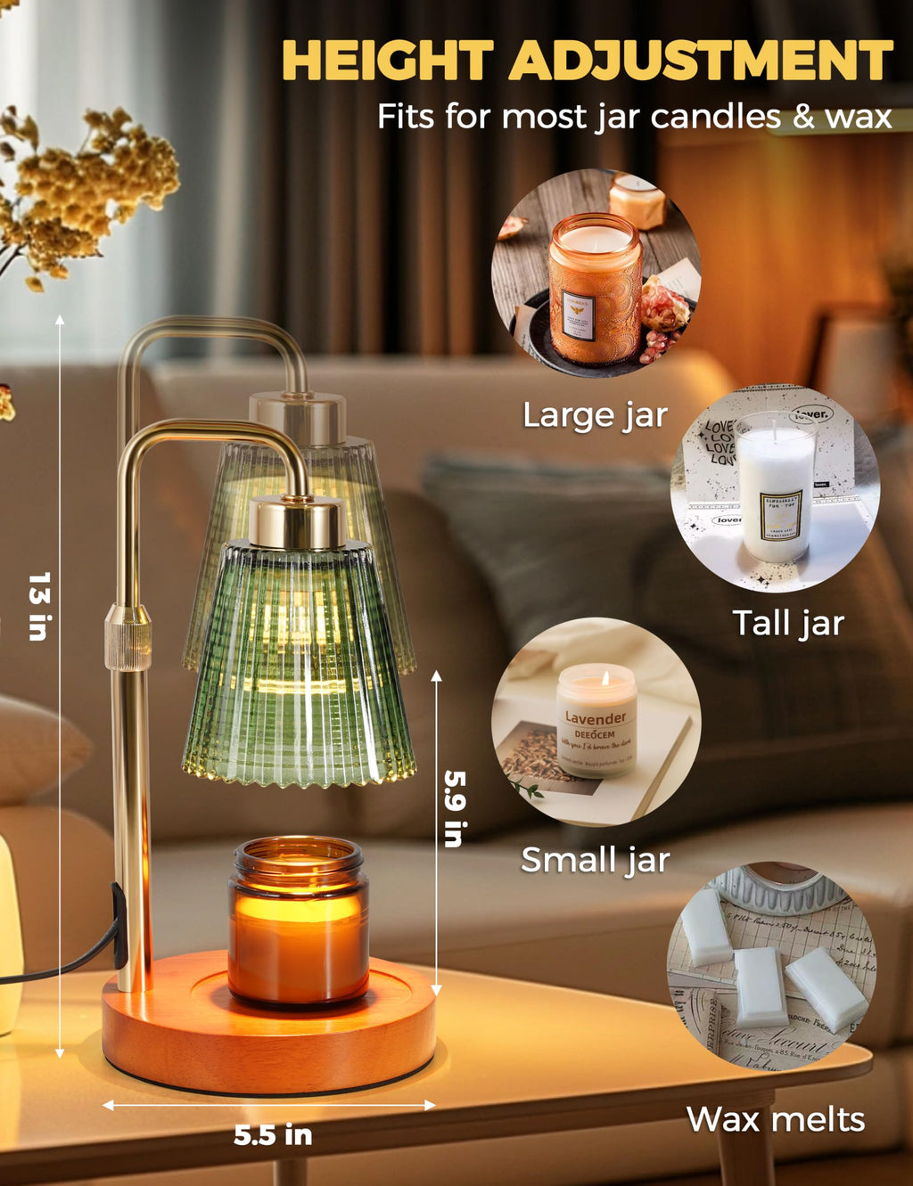 GODONLIF Candle Warmer Lamp with Timer, Birthday Gifts for Women Home Decor