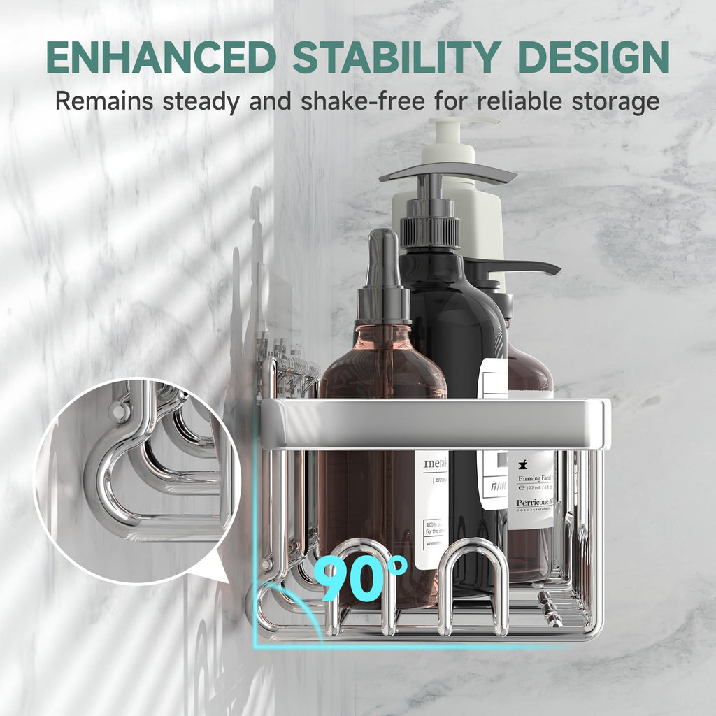 Veken Shower Caddy 6-Pack, Bathroom Organizers and Storage Shelves, Black