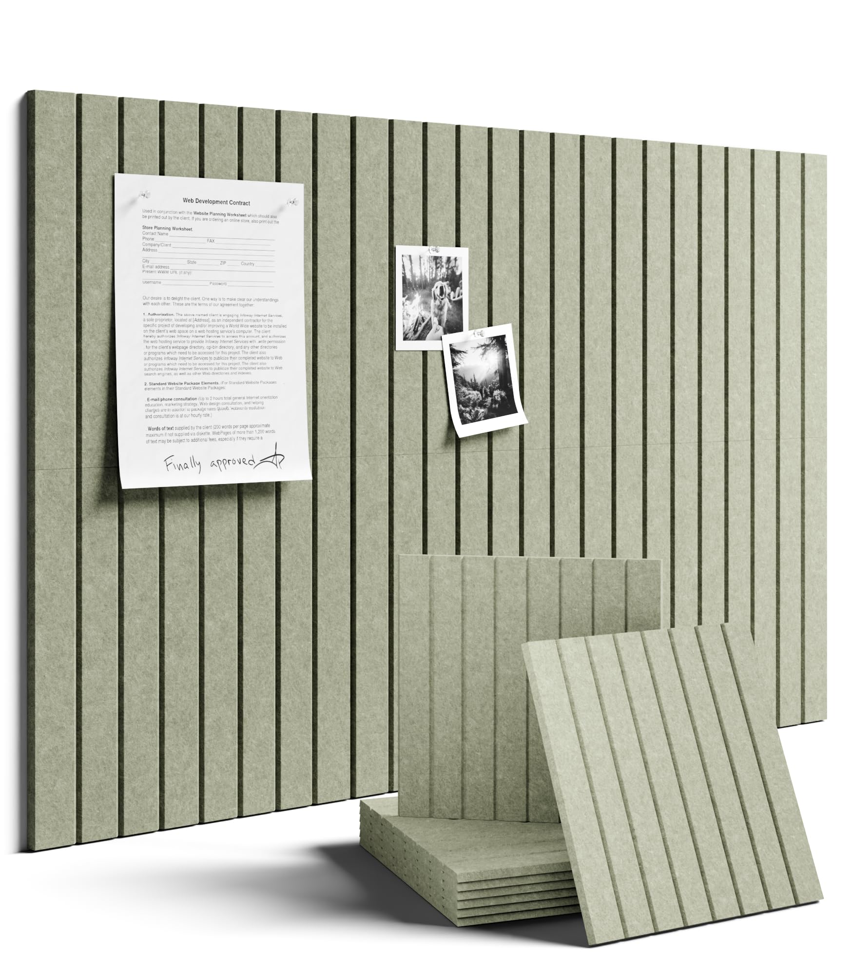 Fluxynara 48" x 36" Large Felt Bulletin Board, Oatmeal