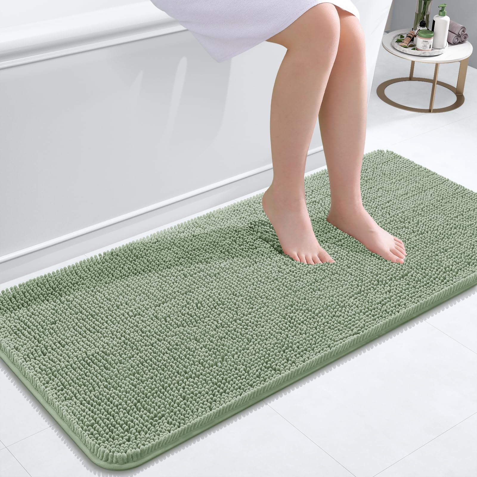 OLANLY Bathroom Rugs 30x20, Extra Soft Absorbent Chenille Bath Rugs