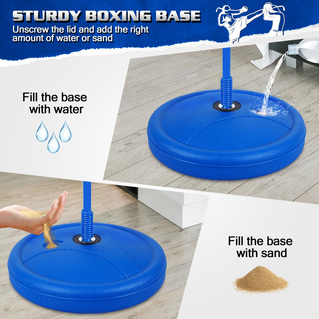 Punching Bag Set Toy with Boxing Gloves, Ideal Birthday for Kids Ages 3-8+