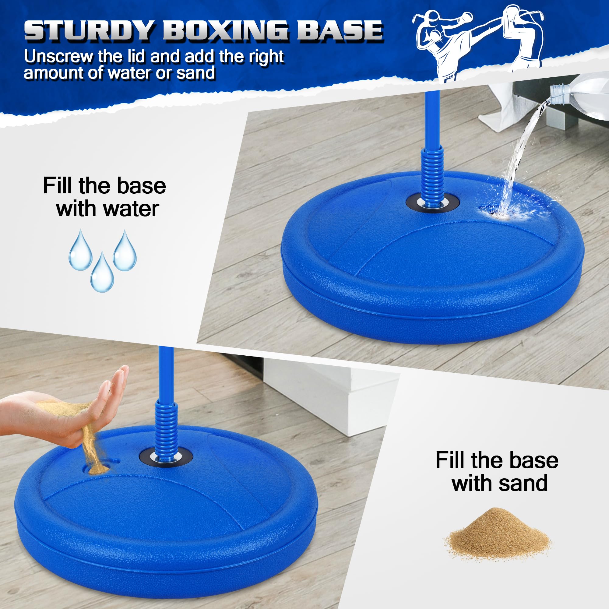 Punching Bag Set Toy with Boxing Gloves, Ideal Birthday for Kids Ages 3-8+