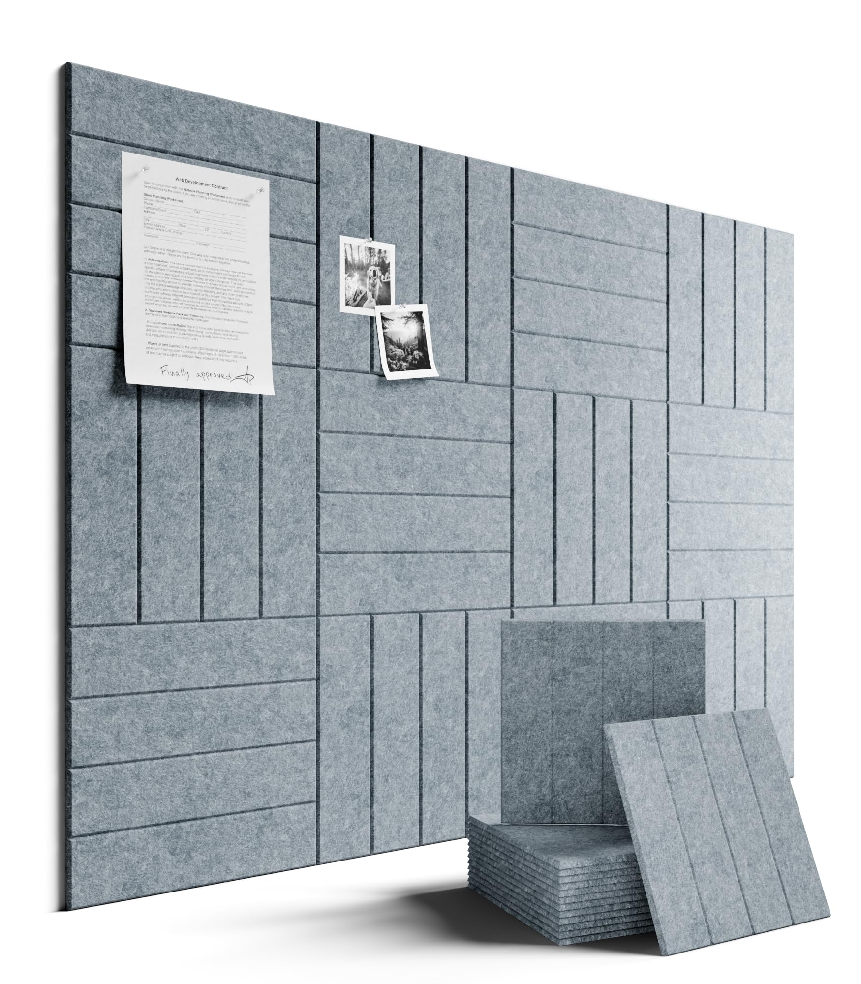 Fluxynara 48" x 36" Large Felt Bulletin Board, Oatmeal