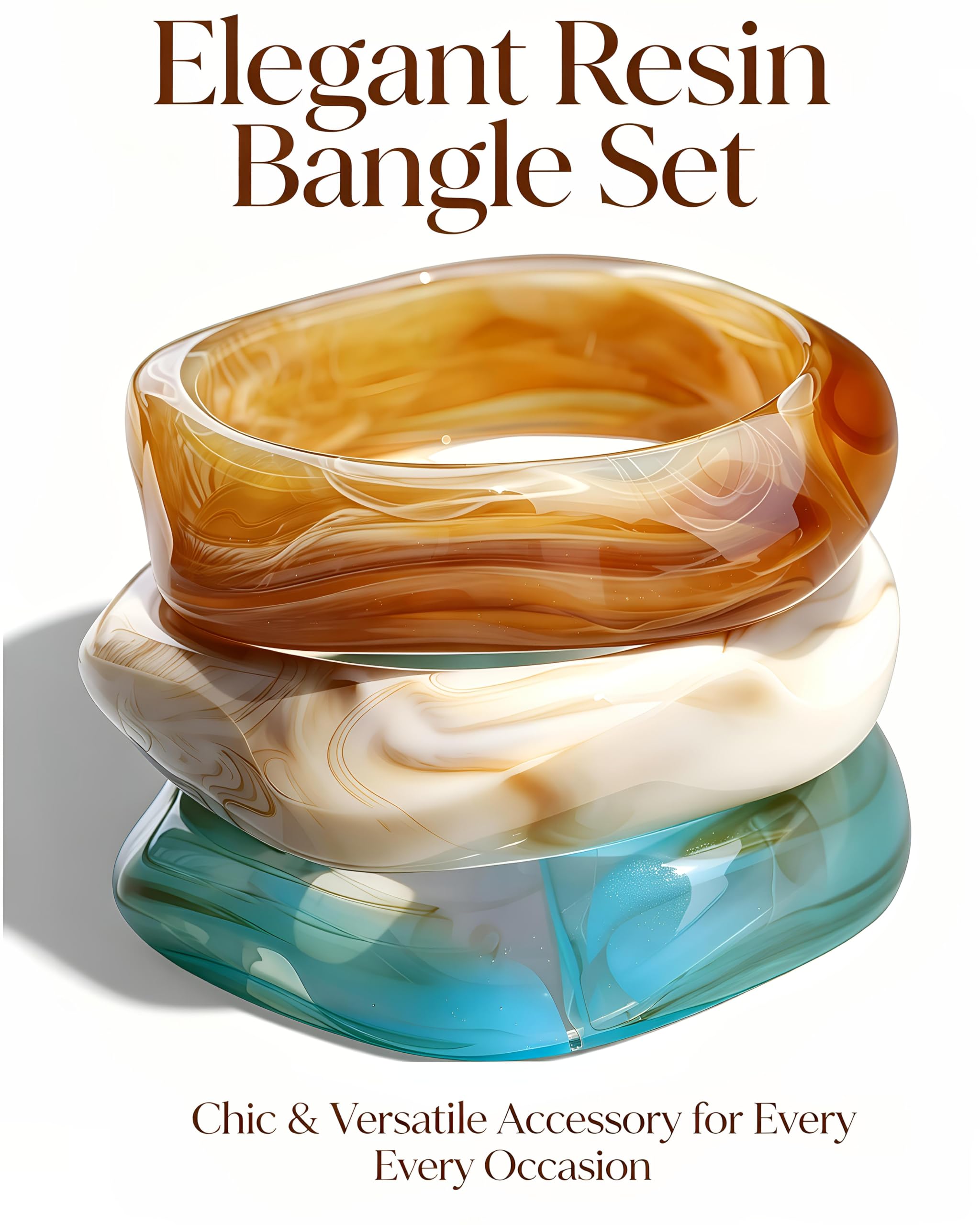 ÌF ME Acrylic Bangles Bracelets for Women, Irregular Acrylic Resin Chunky Bracelets Geometric Fashions Thick Statement bangle Set