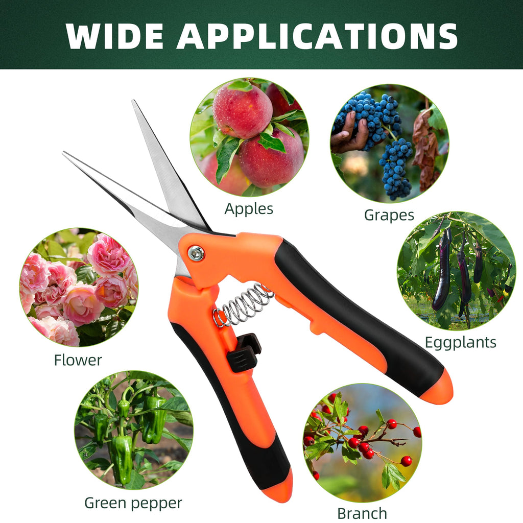 EWPJDK 3 Pack Garden Pruning Shears Scissors Clippers Stainless Steel