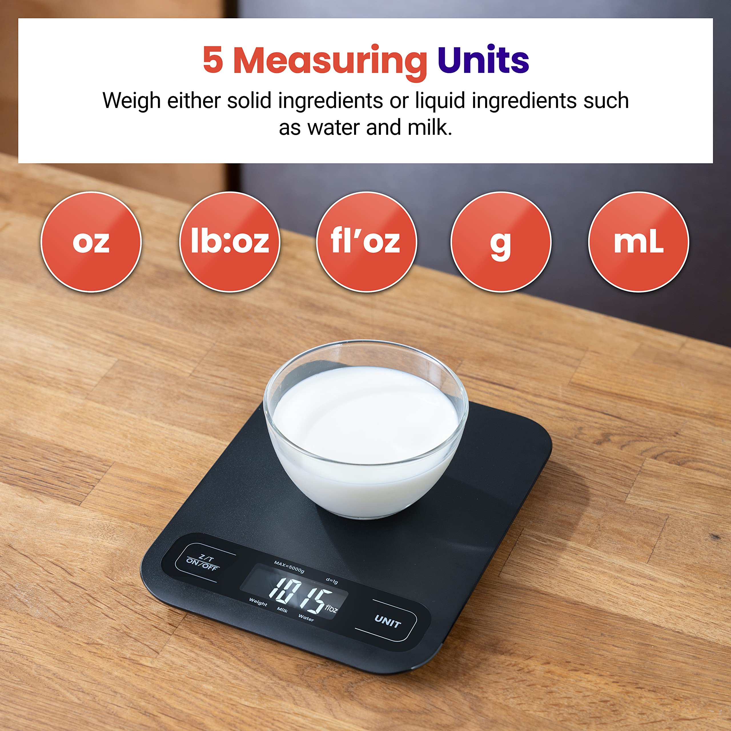 Etekcity Food Kitchen Scale, Digital Grams and Ounces, 11lb
