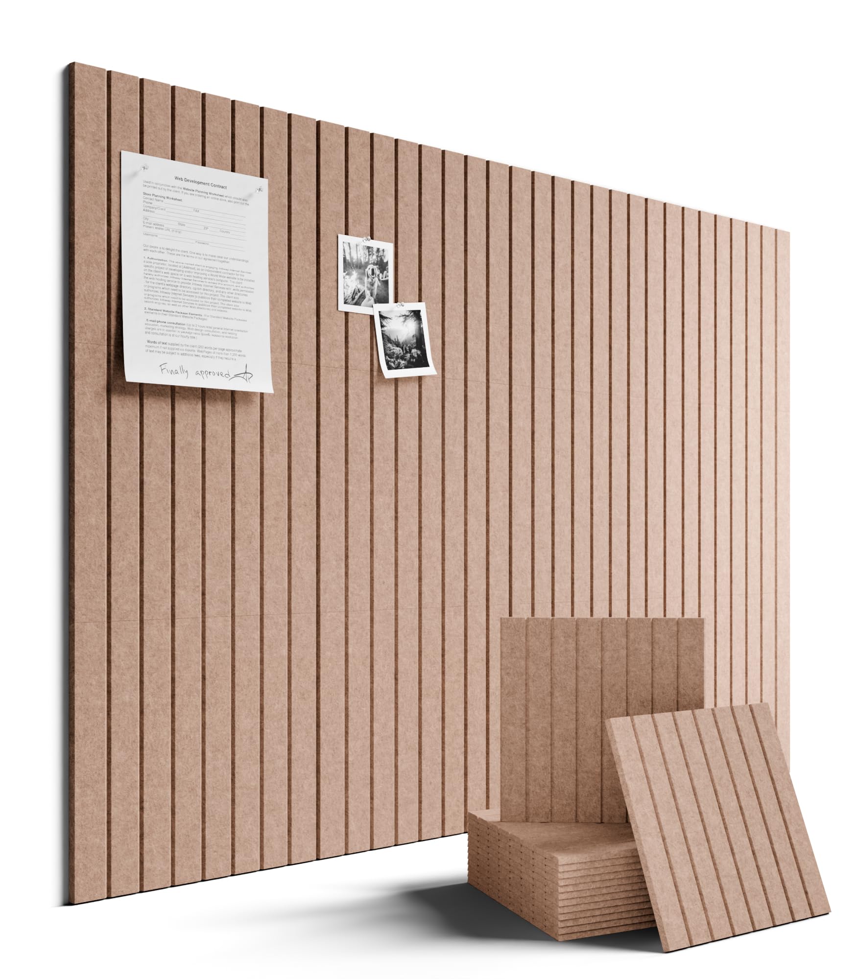Fluxynara 48" x 36" Large Felt Bulletin Board, Oatmeal