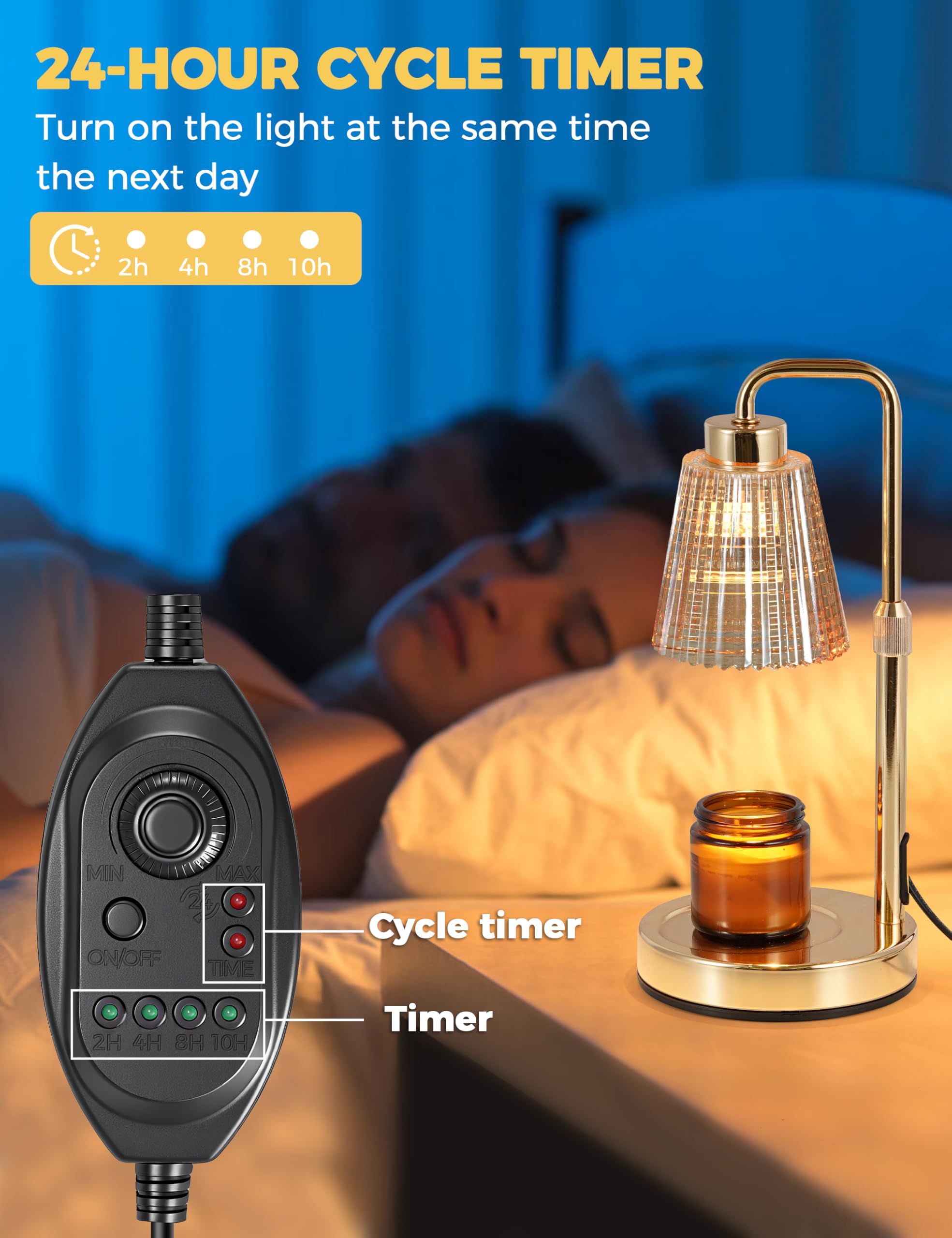 GODONLIF Candle Warmer Lamp with Timer, Birthday Gifts for Women Home Decor