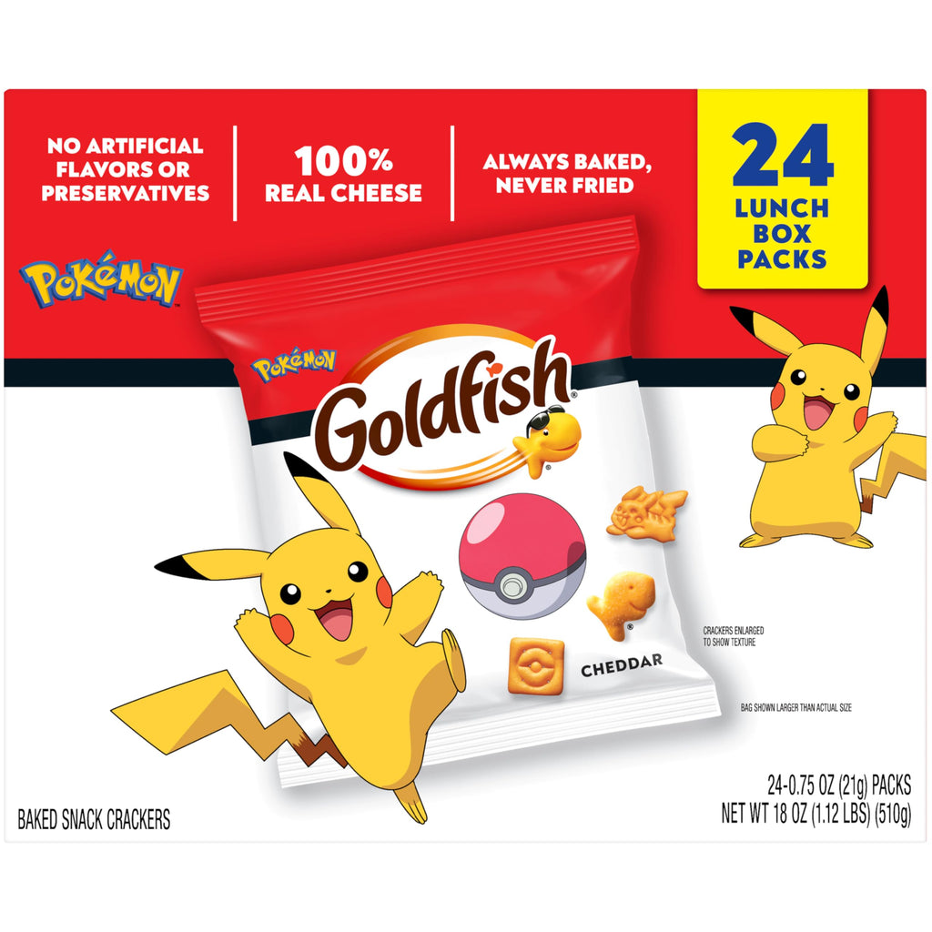 Goldfish Crackers Big Smiles Variety Pack with Cheddar, Colors, and Pretzels, Snack Packs, 30 Ct