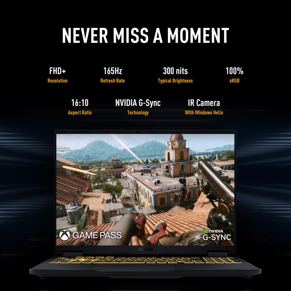 ASUS TUF Gaming F16 (2024) Gaming Laptop, 16” FHD+ 144Hz IPS-Level 16:10 Display, Intel® Core™ 5 210H Processor, NVIDIA® GeForce RTX™ 4050, 8GB DDR5, 512GB PCIe Gen4 SSD, Wi-Fi 6, Windows 11 Home