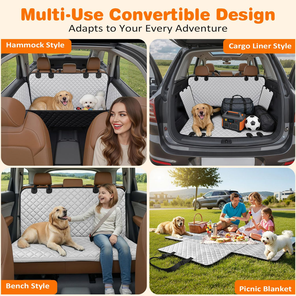 URPOWER Dog Car Seat Cover for Back Seat, Waterproof Hammock for Car & SUV