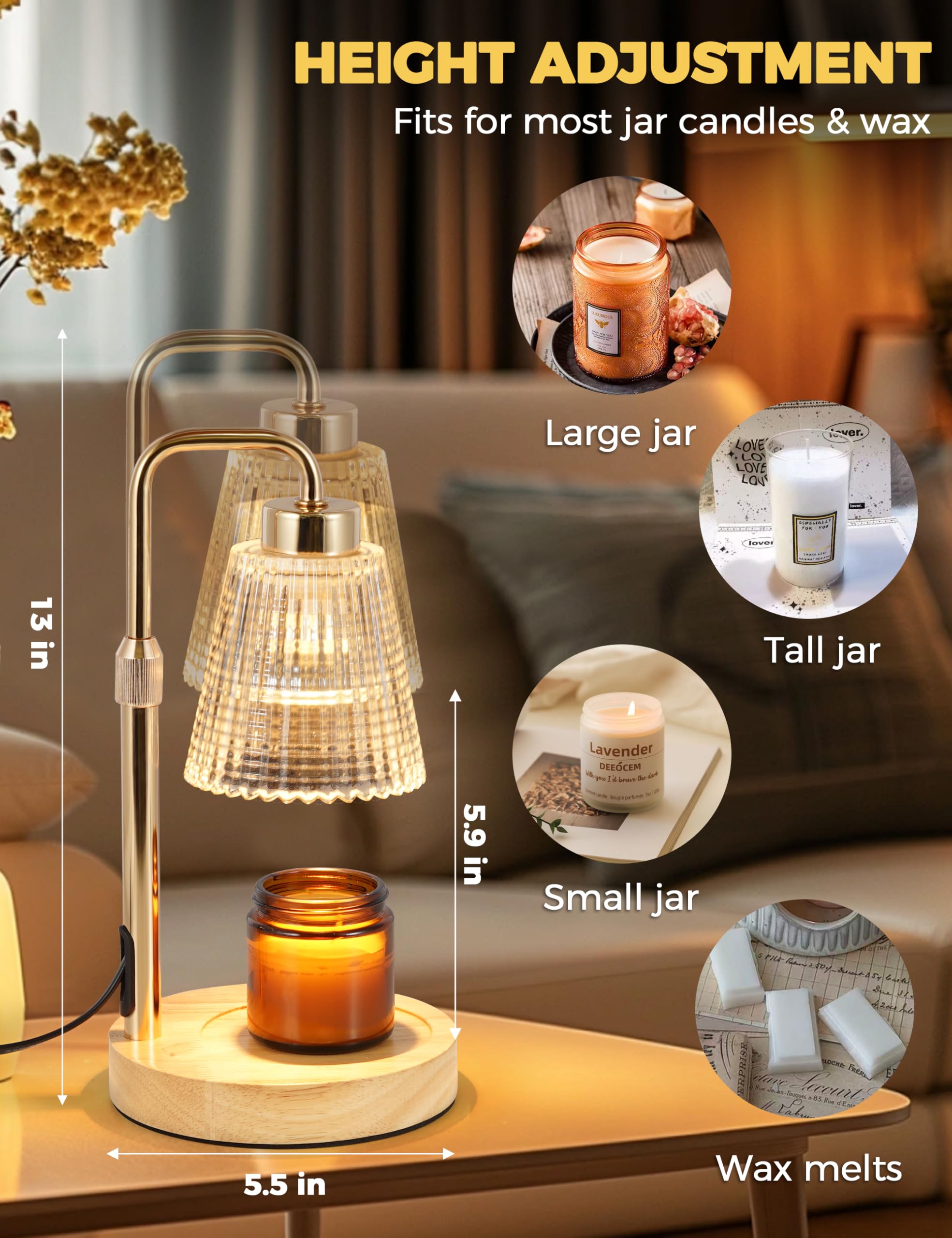 GODONLIF Candle Warmer Lamp with Timer, Birthday Gifts for Women Home Decor