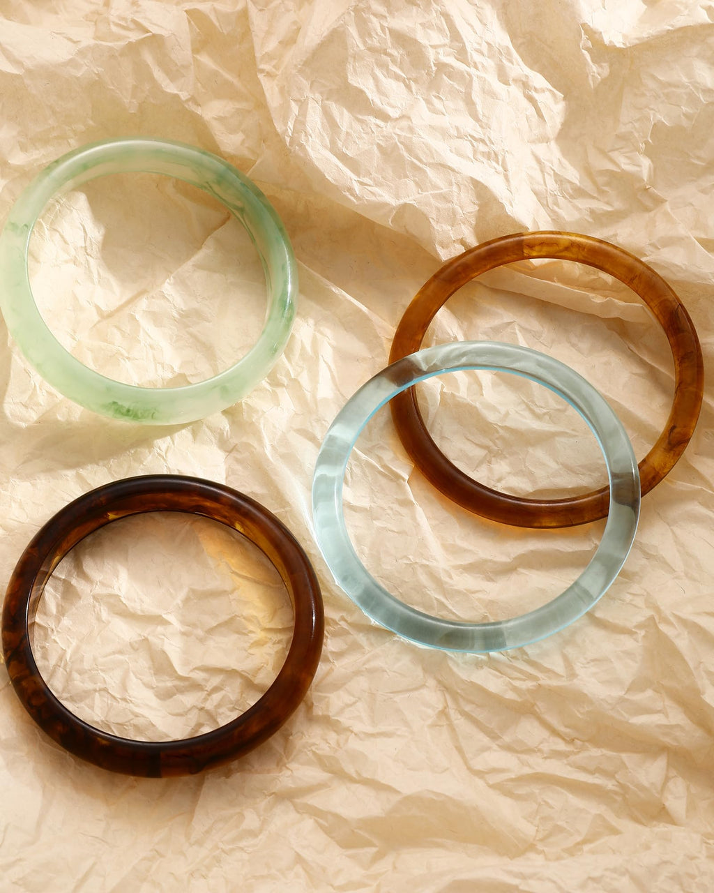 ÌF ME Acrylic Bangles Bracelets for Women, Irregular Acrylic Resin Chunky Bracelets Geometric Fashions Thick Statement bangle Set