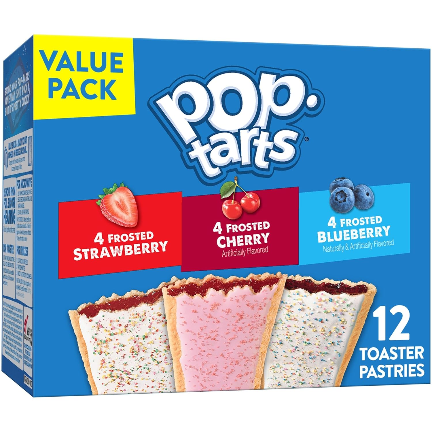 Pop-Tarts Toaster Pastries, Breakfast Foods, Kids Snacks, Value Pack, Fruit Lover's Variety Pack, 20.3oz Box (12 Pop-Tarts)