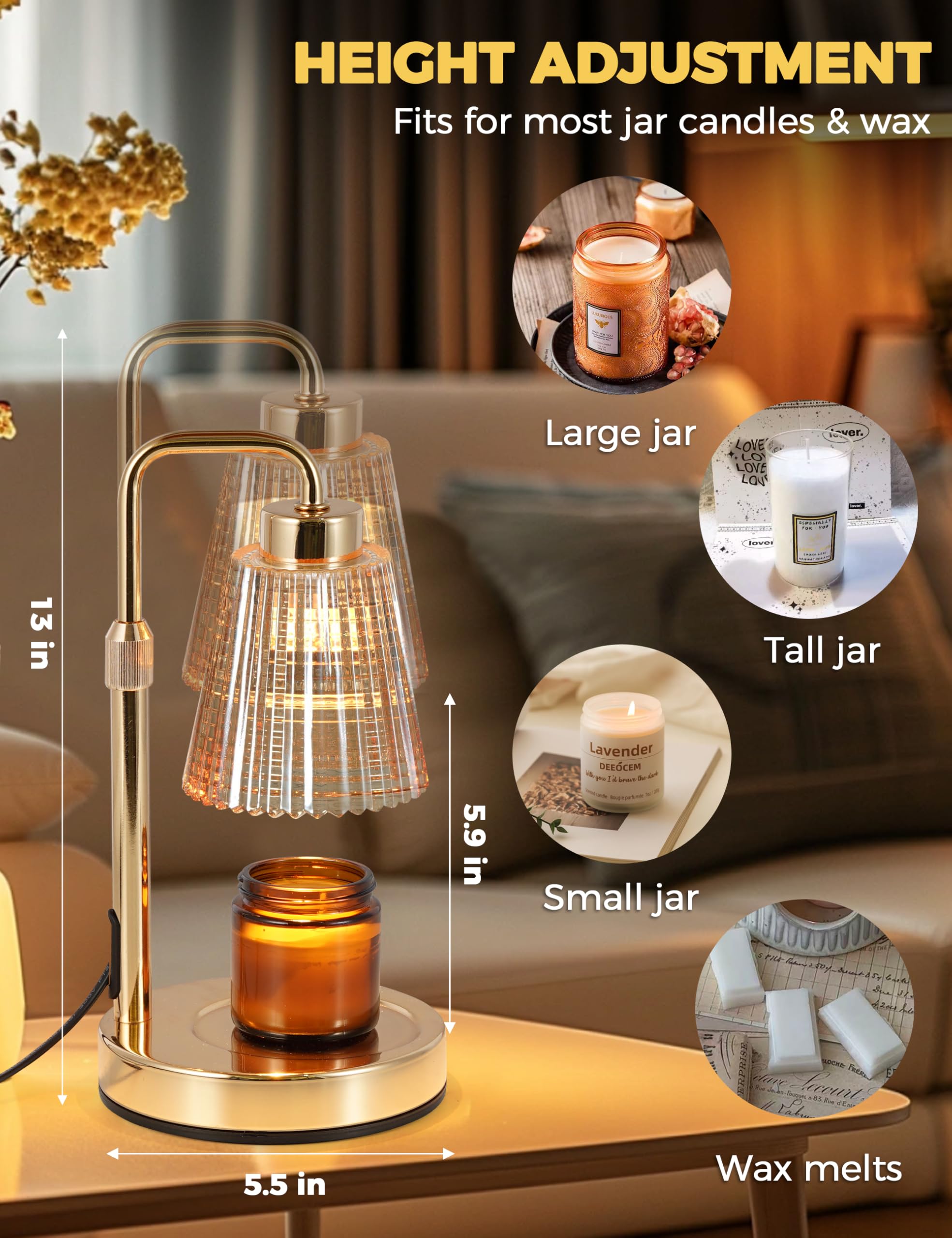 GODONLIF Candle Warmer Lamp with Timer, Birthday Gifts for Women Home Decor