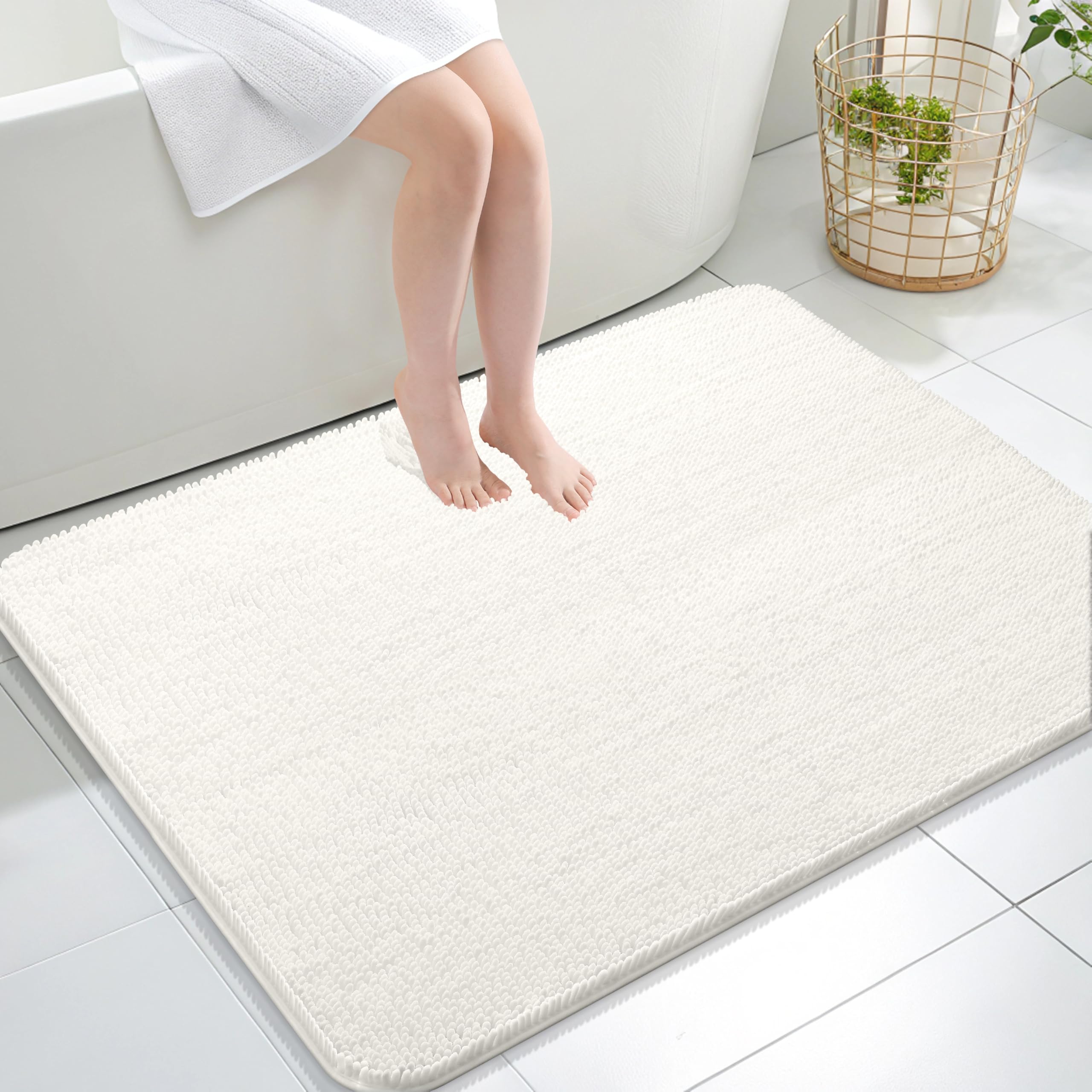 OLANLY Bathroom Rugs 30x20, Extra Soft Absorbent Chenille Bath Rugs