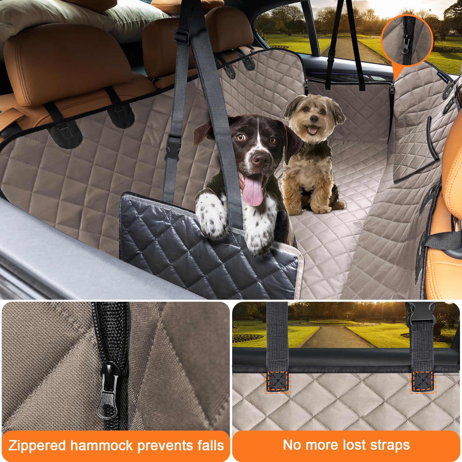 URPOWER Dog Car Seat Cover for Back Seat, Waterproof Hammock for Car & SUV