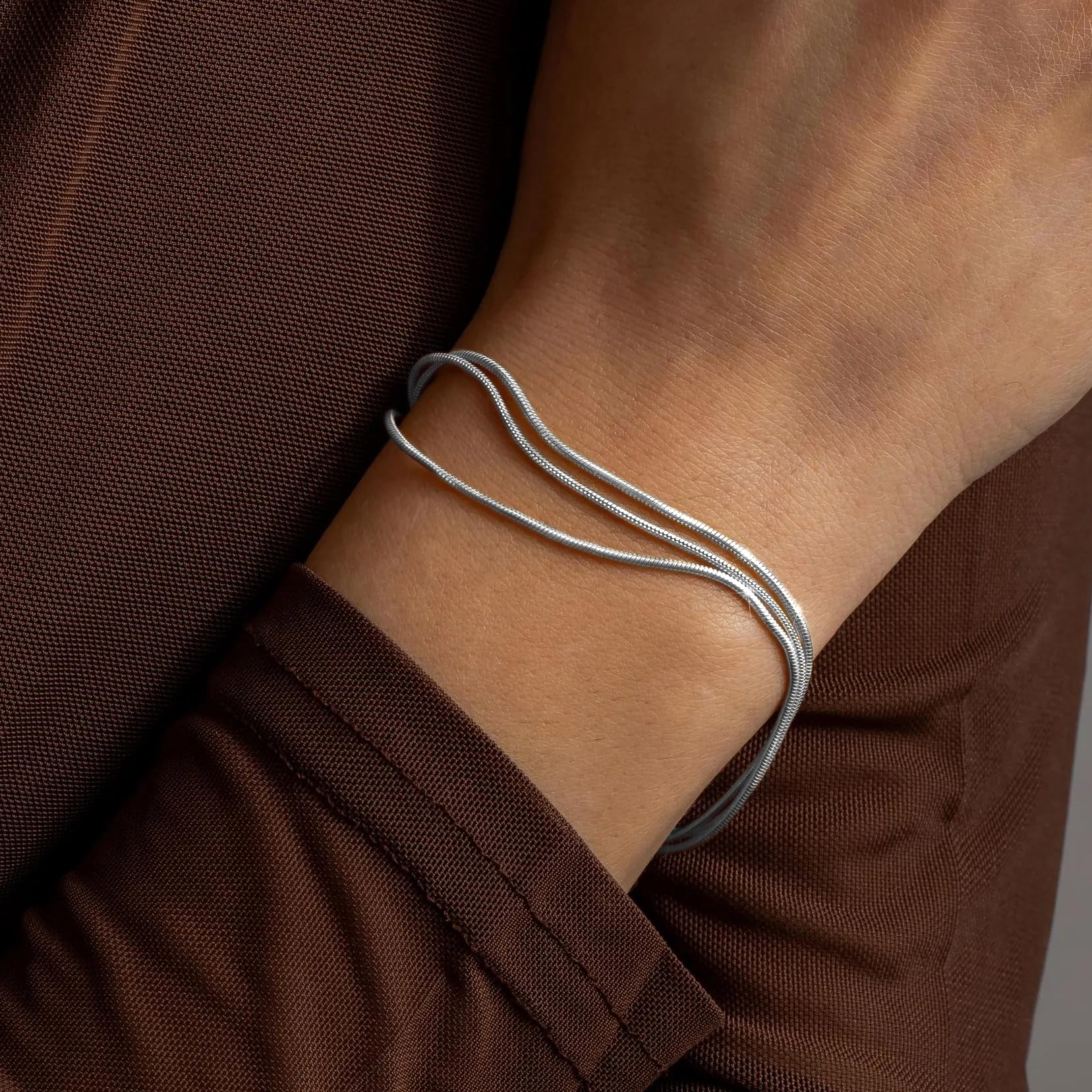 Gold Bracelets for Women, 14K Gold Plated Stackable Bracelet Stack Set Adjustable Charm Paperclip Chain Snake Link Layered Waterproof Jewelry Sets Gifts