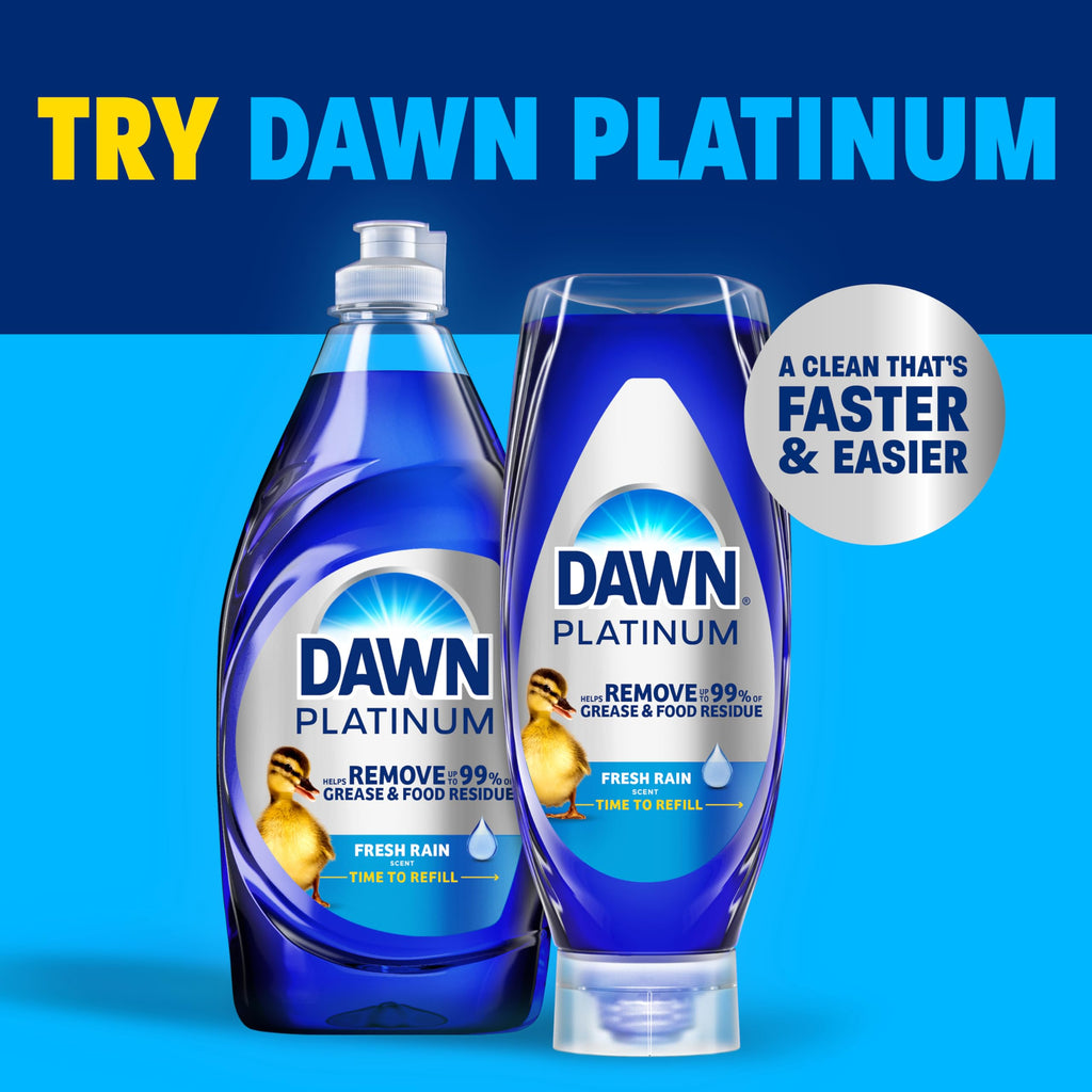 Dawn Ultra Dish Soap Refill Jug Large Size Original Blue Liquid Dishwashing Detergent, Powerful Dish Soap for Grease, 51.5oz (Pack of 2)