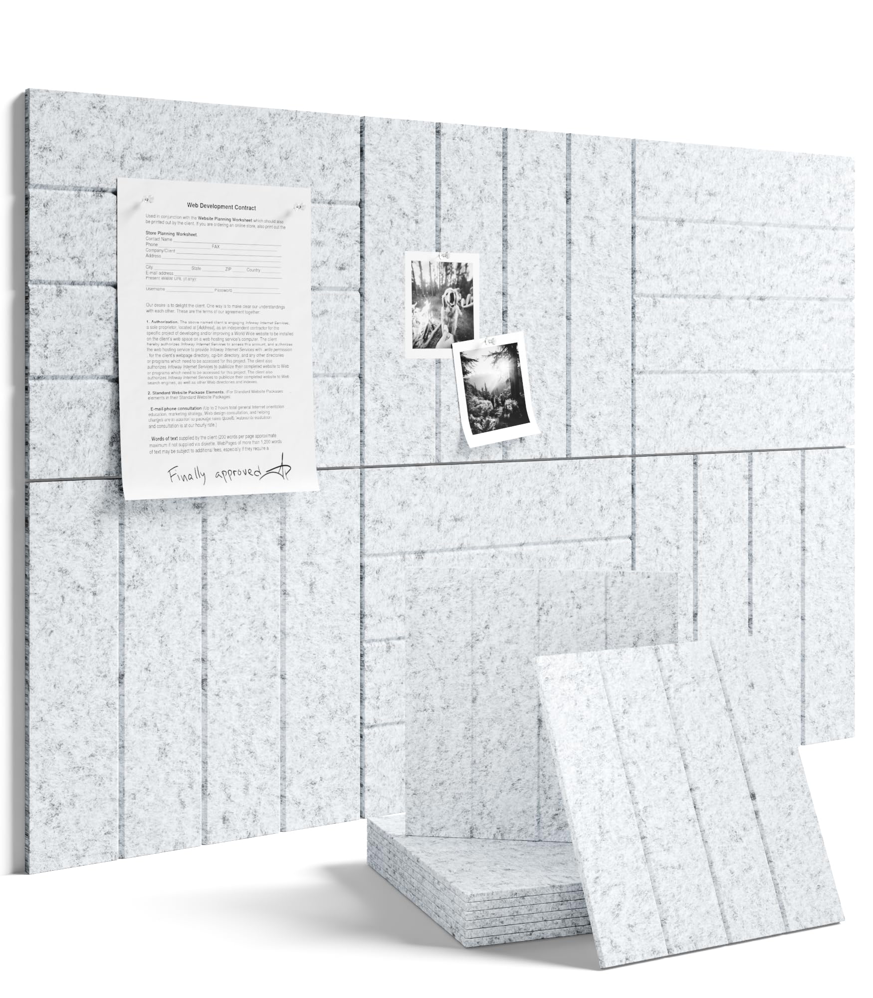 Fluxynara 48" x 36" Large Felt Bulletin Board, Oatmeal