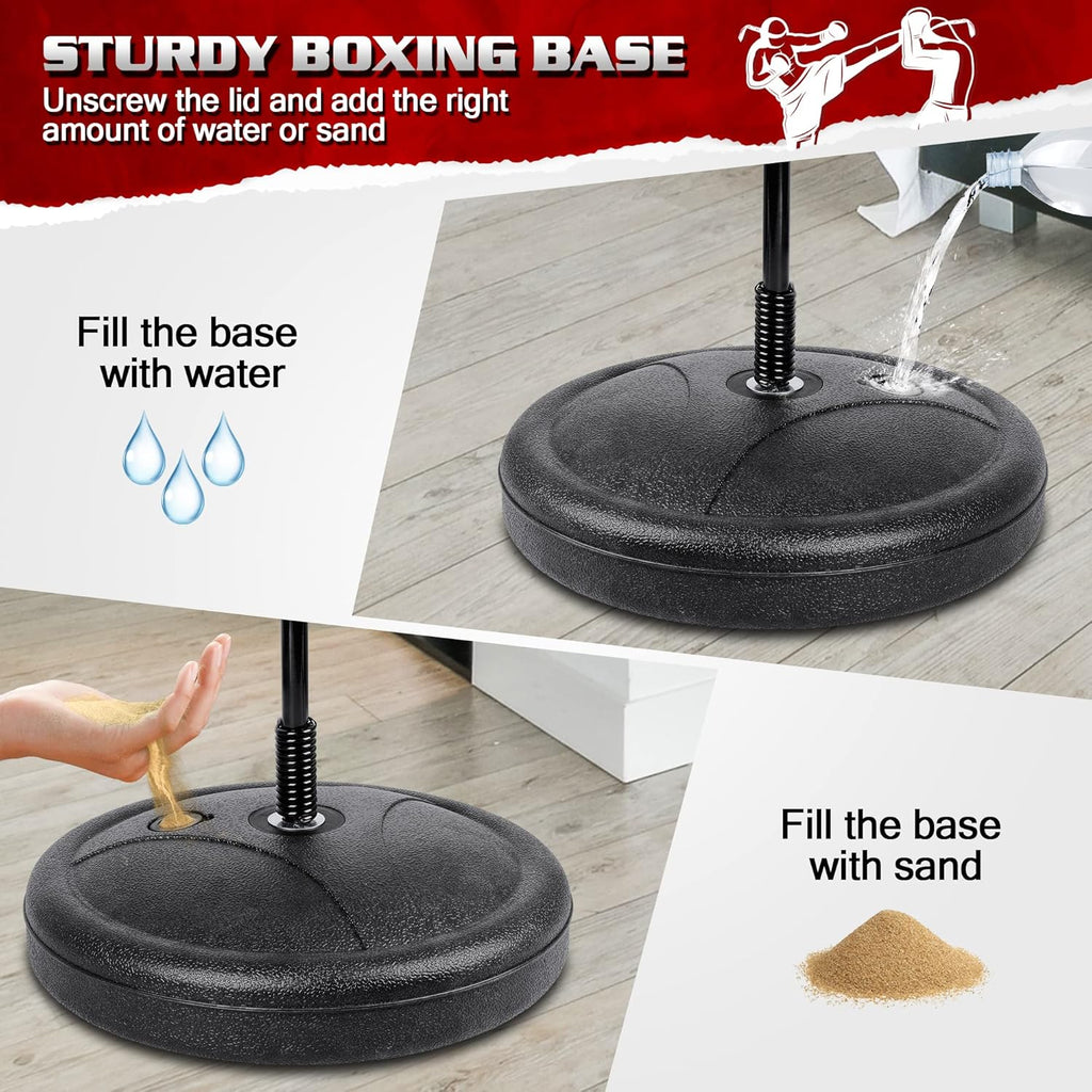 Punching Bag Set Toy with Boxing Gloves, Ideal Birthday for Kids Ages 3-8+