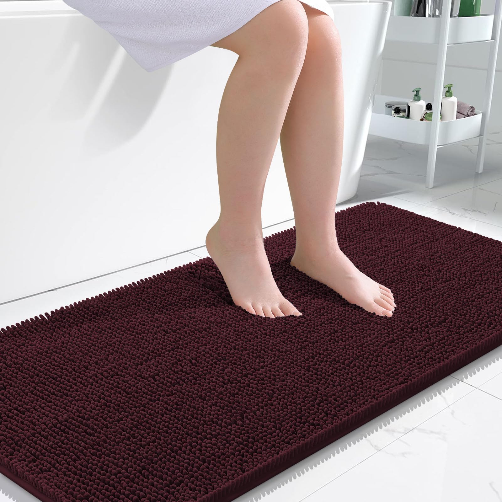 OLANLY Bathroom Rugs 30x20, Extra Soft Absorbent Chenille Bath Rugs