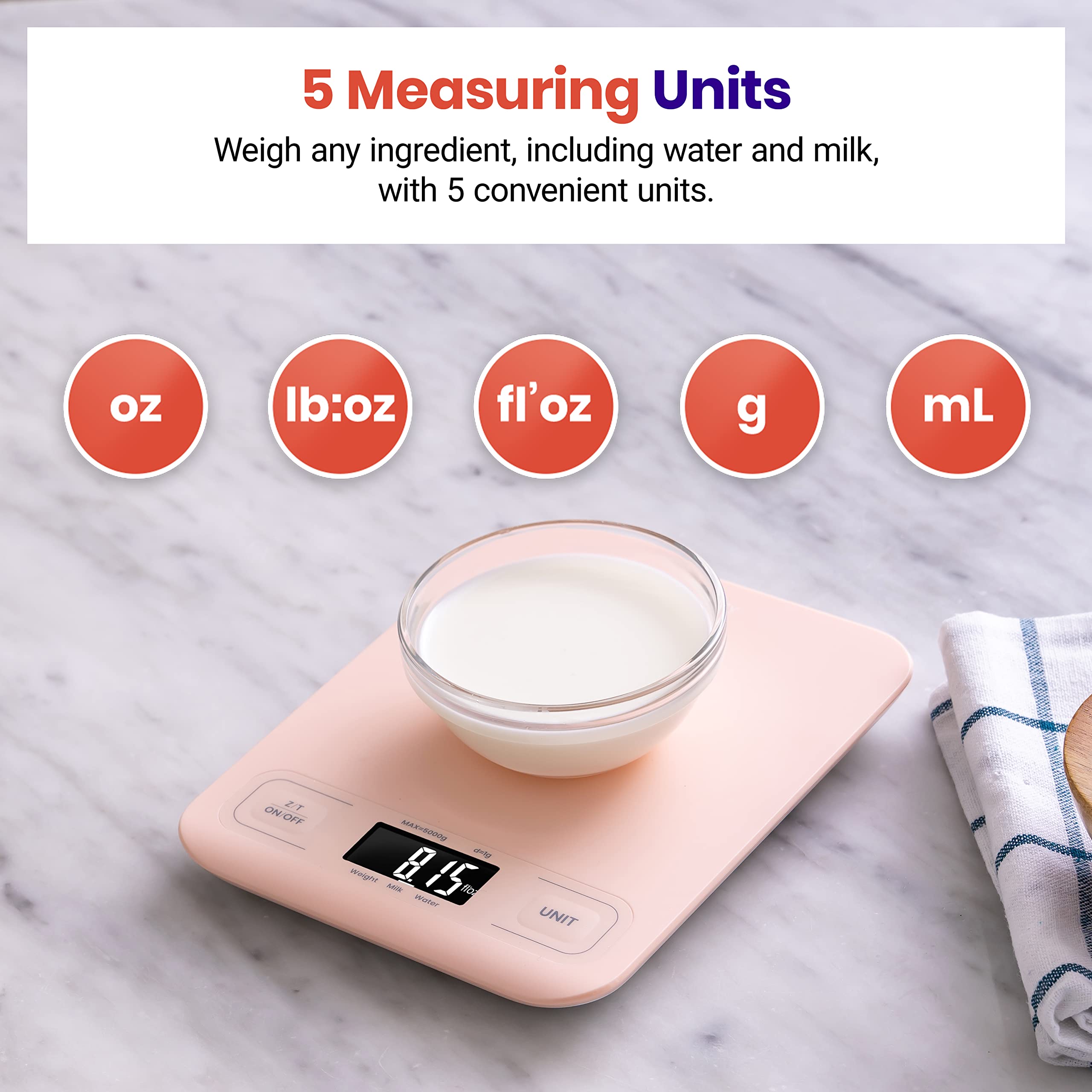 Etekcity Food Kitchen Scale, Digital Grams and Ounces, 11lb