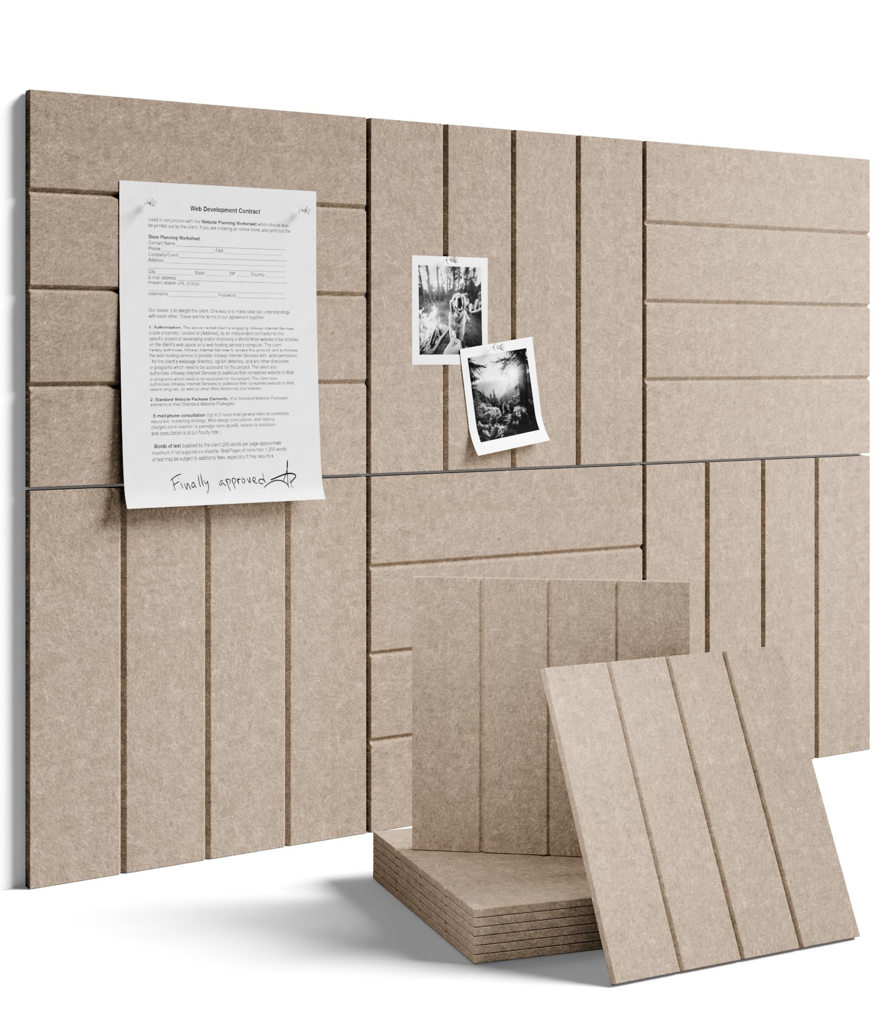 Fluxynara 48" x 36" Large Felt Bulletin Board, Oatmeal