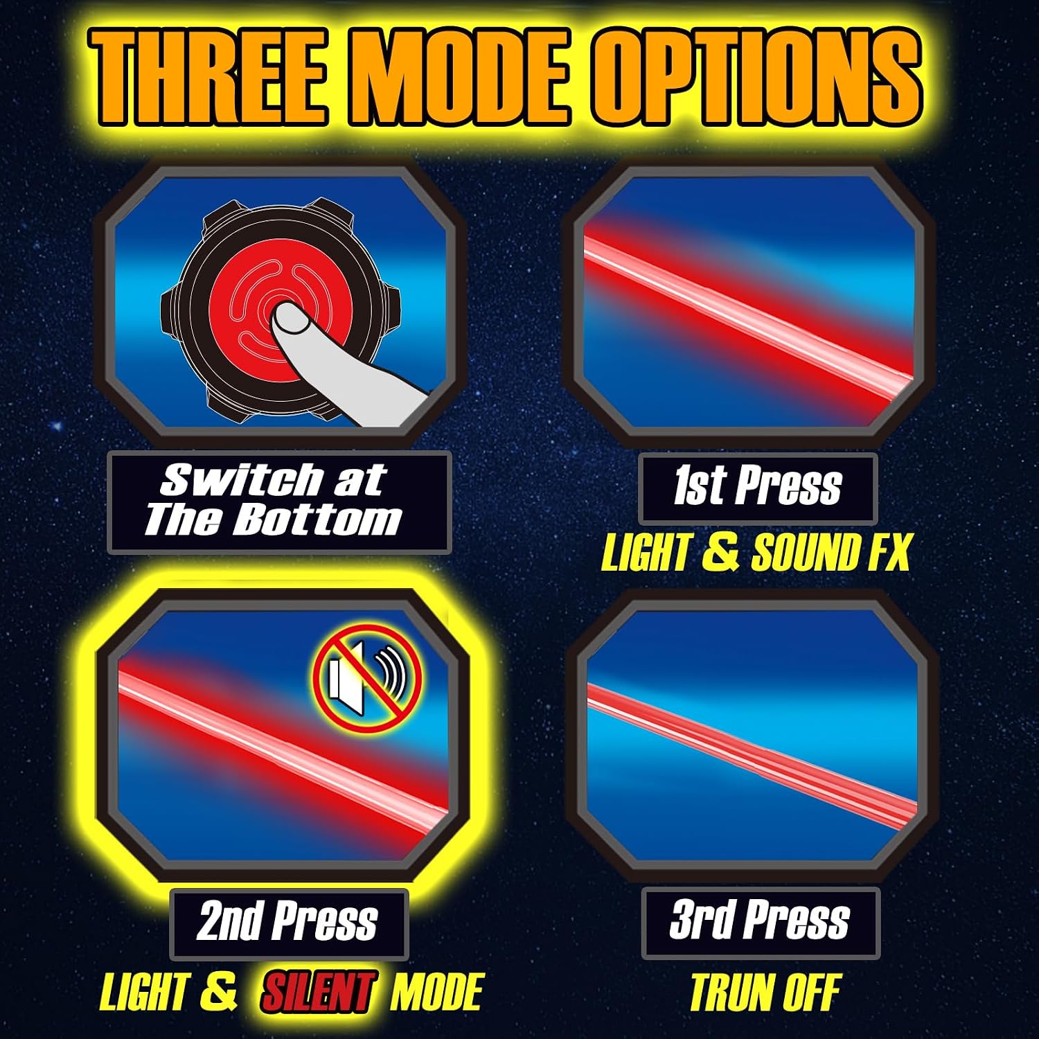 4 Pack Light up Sword with FX Sound (on-Off Control) and Retractable Handle