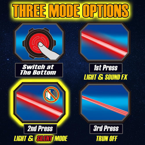 4 Pack Light up Sword with FX Sound (on-Off Control) and Retractable Handle