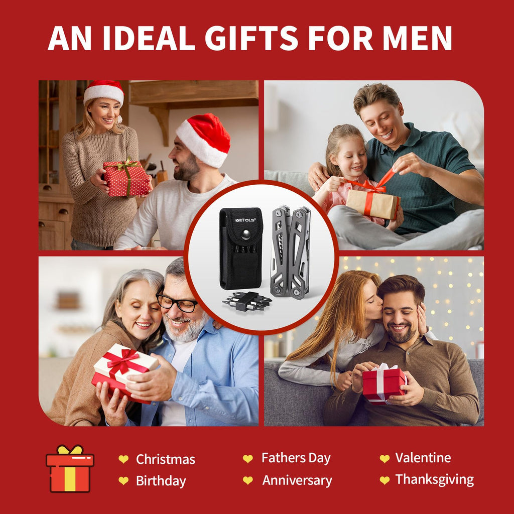 Multitool with Pocket Knife, Birthday Gifts for Men Women Mom Dad
