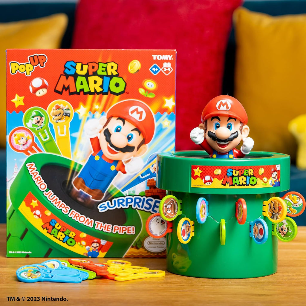TOMY Pop Up Super Mario Family Action Game - 2-4 Players - Ages 4+
