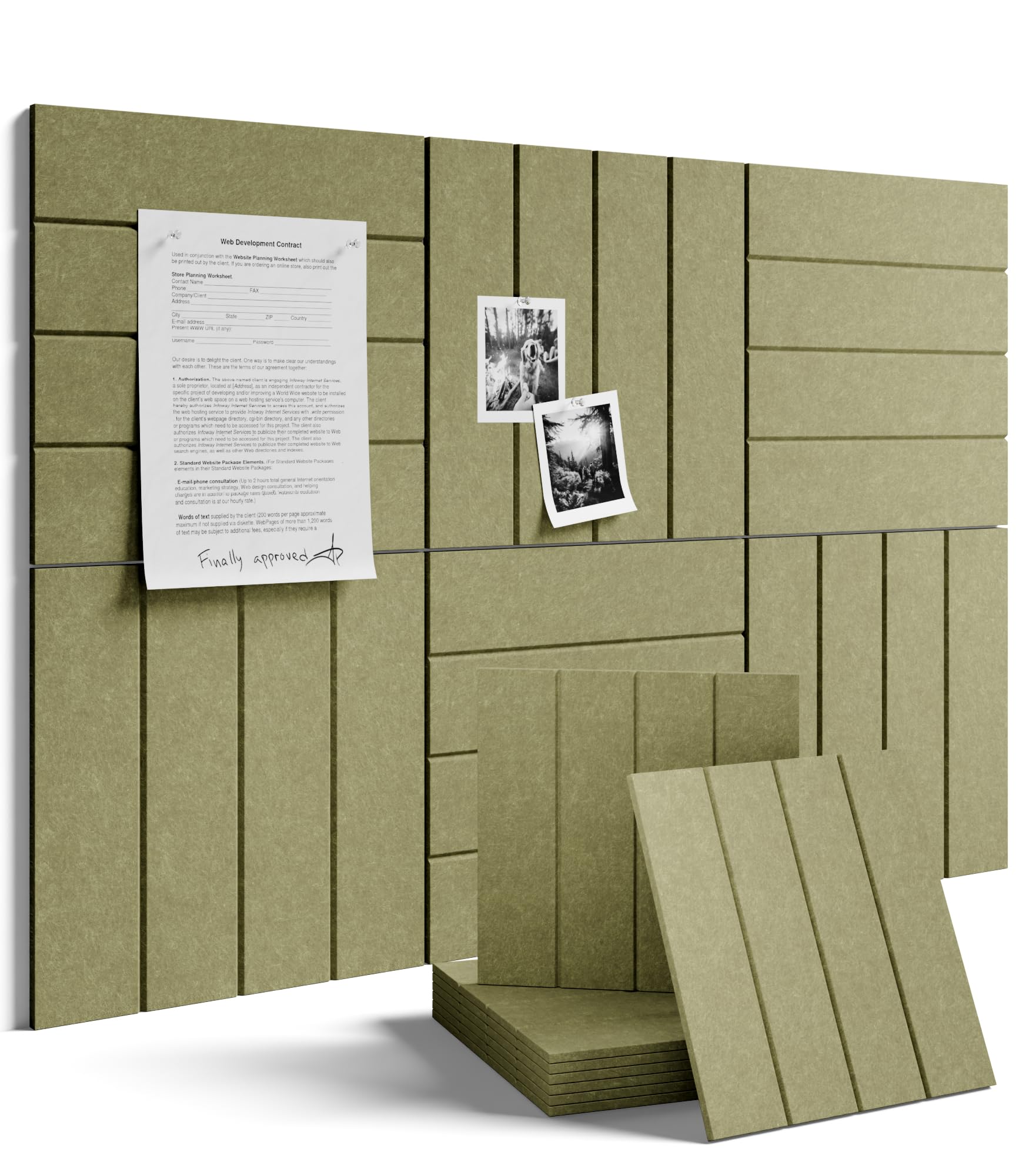 Fluxynara 48" x 36" Large Felt Bulletin Board, Oatmeal
