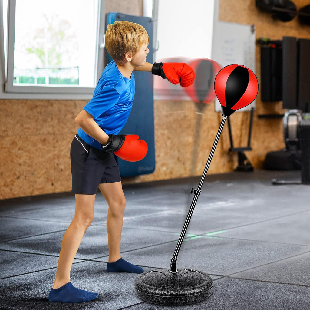 Punching Bag Set Toy with Boxing Gloves, Ideal Birthday for Kids Ages 3-8+