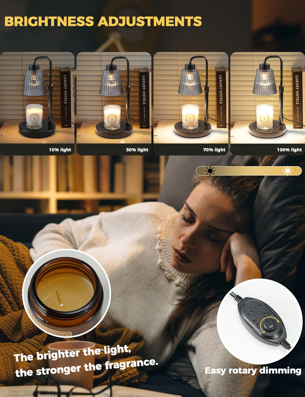 GODONLIF Candle Warmer Lamp with Timer, Birthday Gifts for Women Home Decor