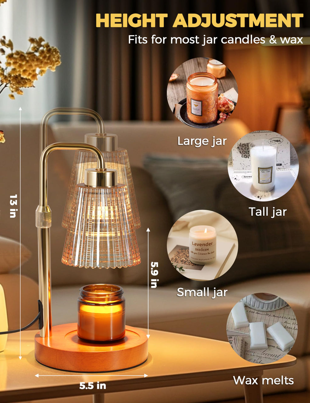 GODONLIF Candle Warmer Lamp with Timer, Birthday Gifts for Women Home Decor