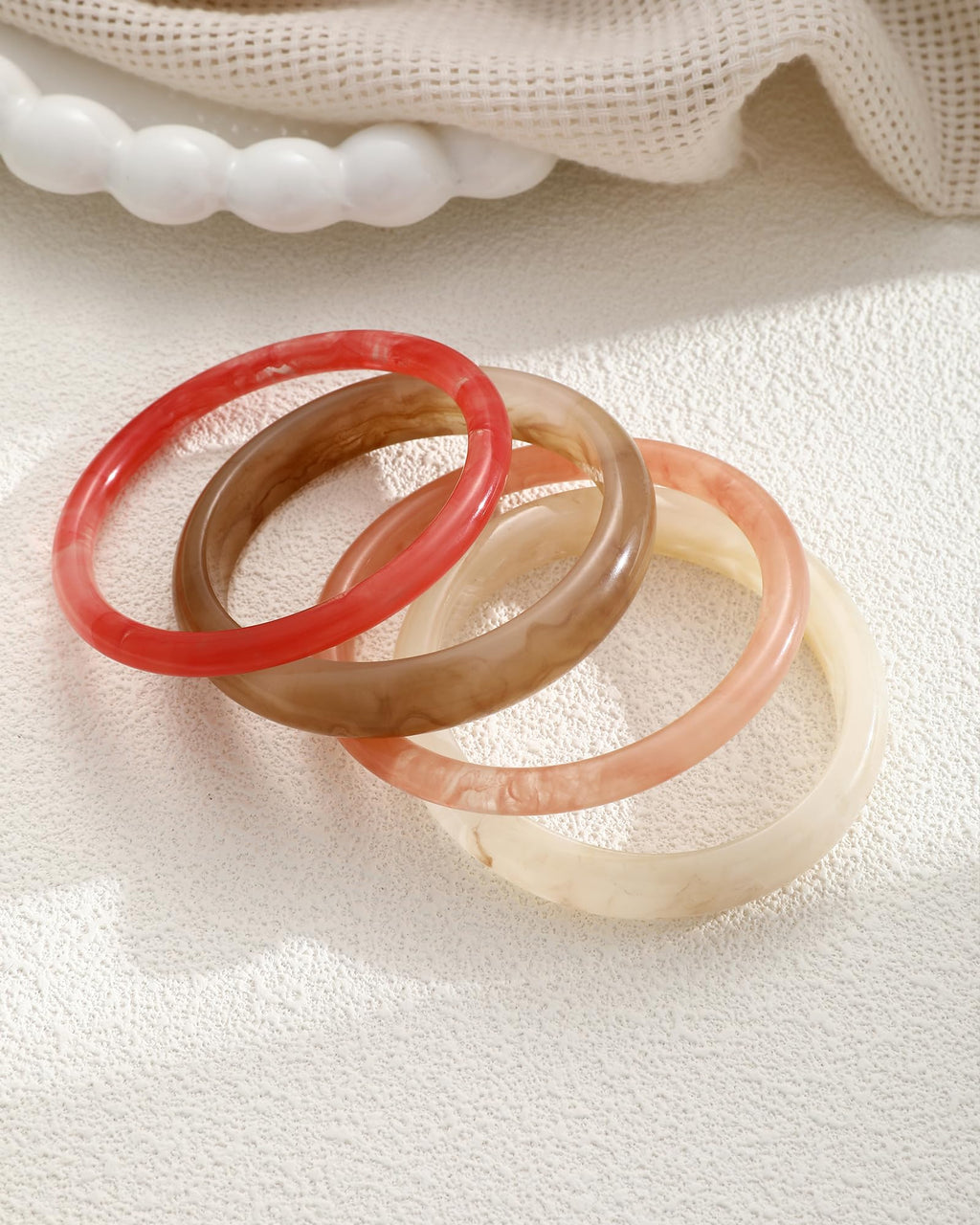 ÌF ME Acrylic Bangles Bracelets for Women, Irregular Acrylic Resin Chunky Bracelets Geometric Fashions Thick Statement bangle Set