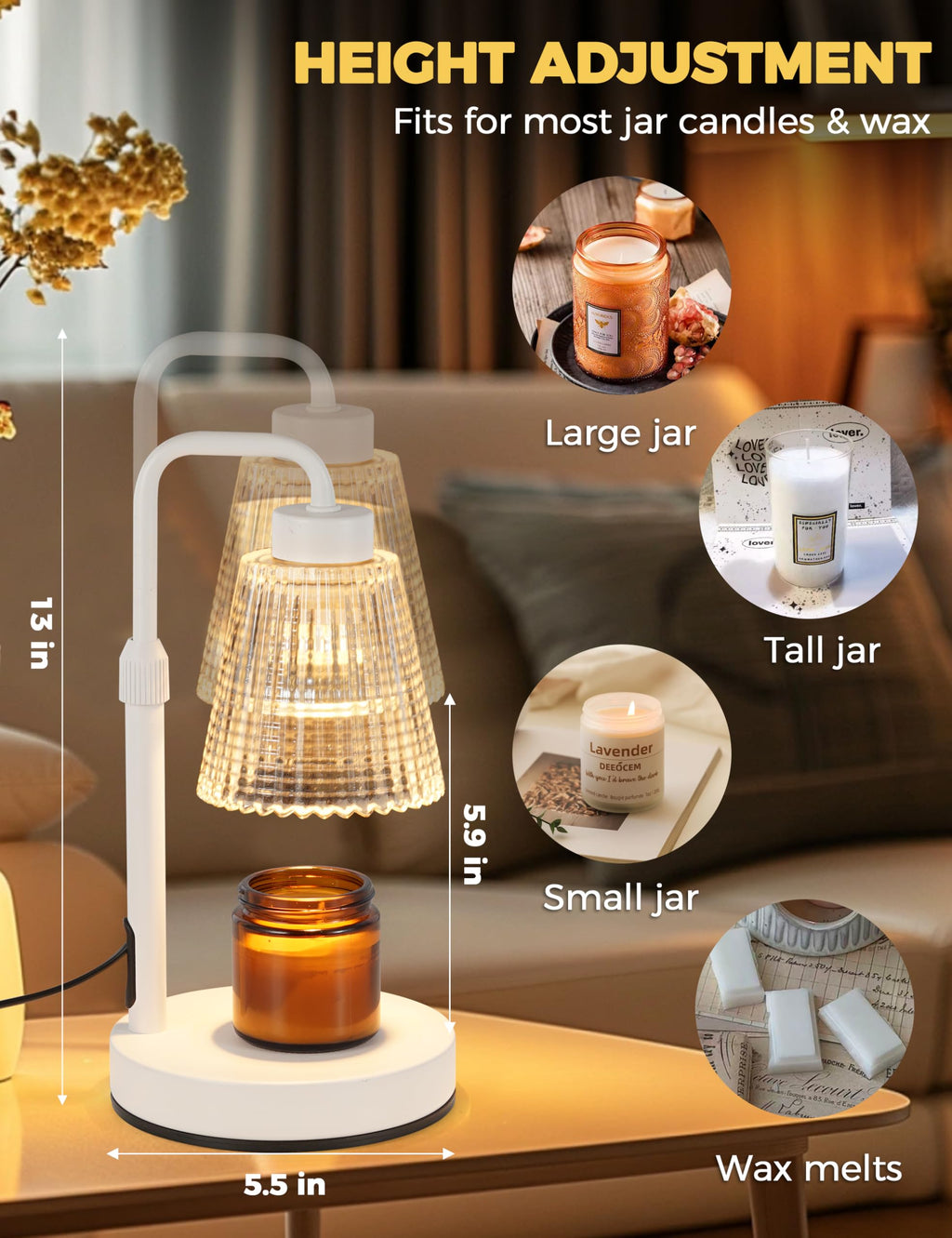 GODONLIF Candle Warmer Lamp with Timer, Birthday Gifts for Women Home Decor