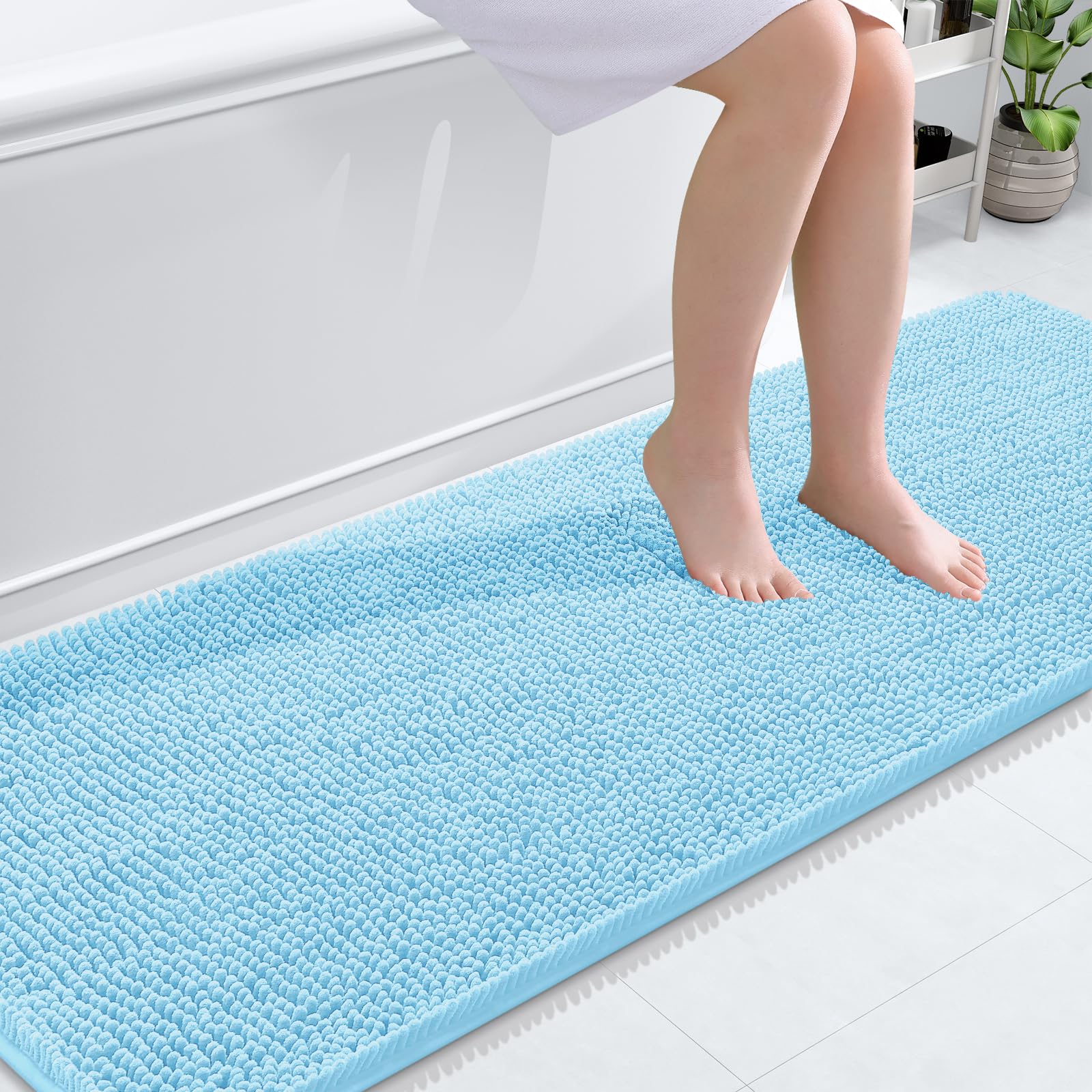 OLANLY Bathroom Rugs 30x20, Extra Soft Absorbent Chenille Bath Rugs
